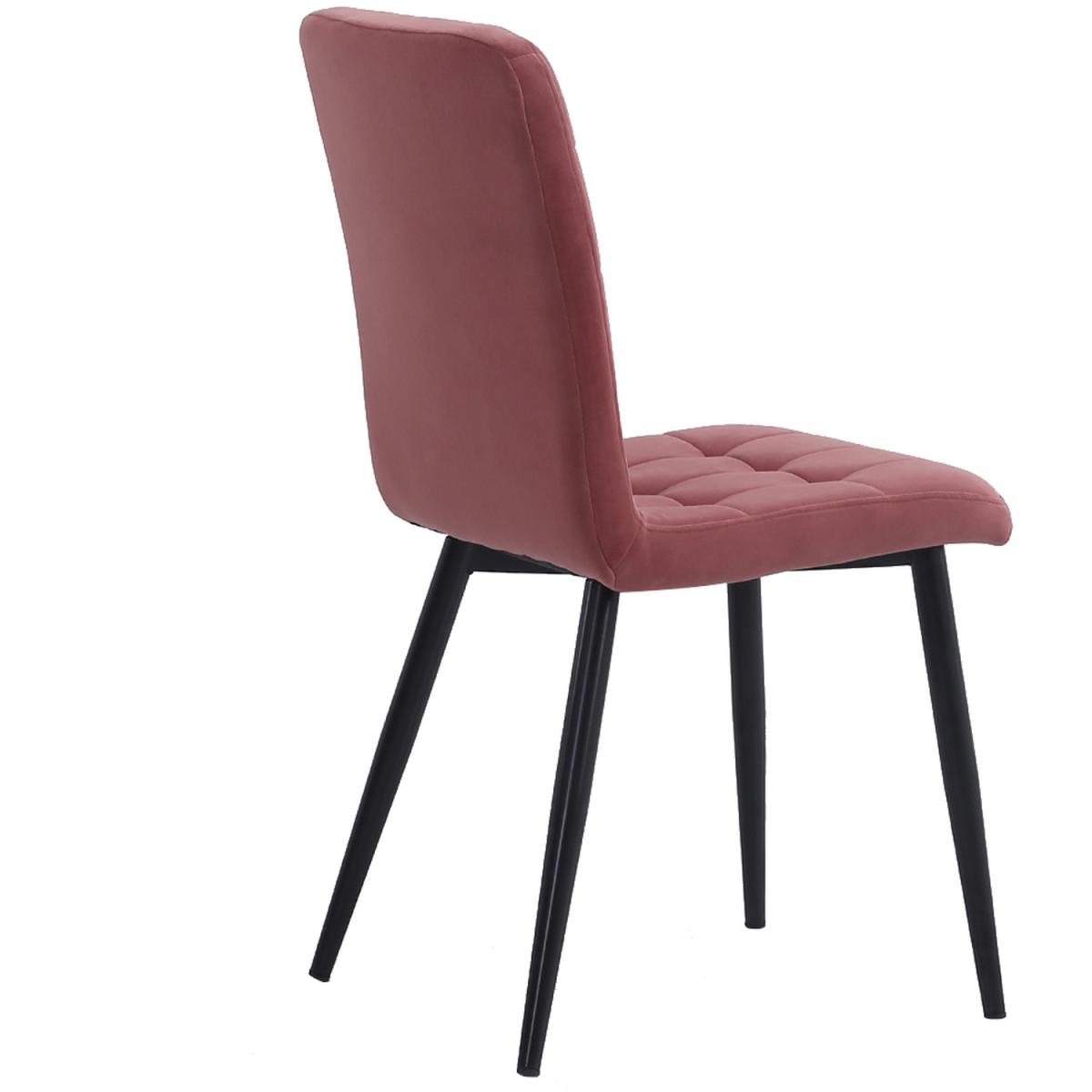 Stylish Velvet Dining Chair Set Of 4 - Pink – image 6