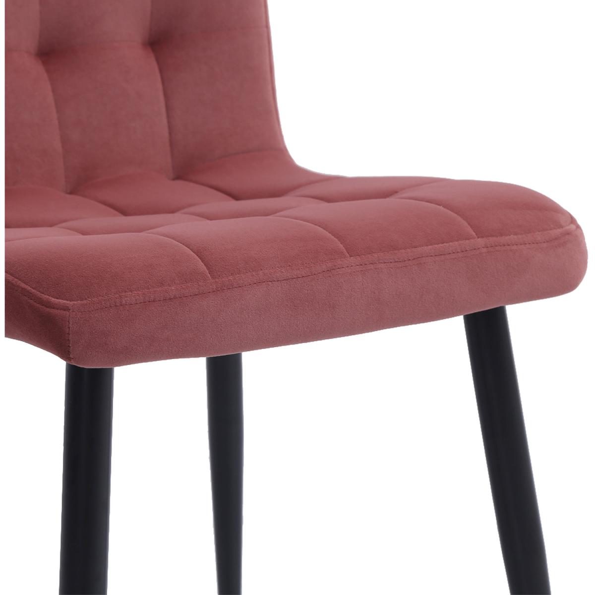 Stylish Velvet Dining Chair Set Of 4 - Pink – image 8
