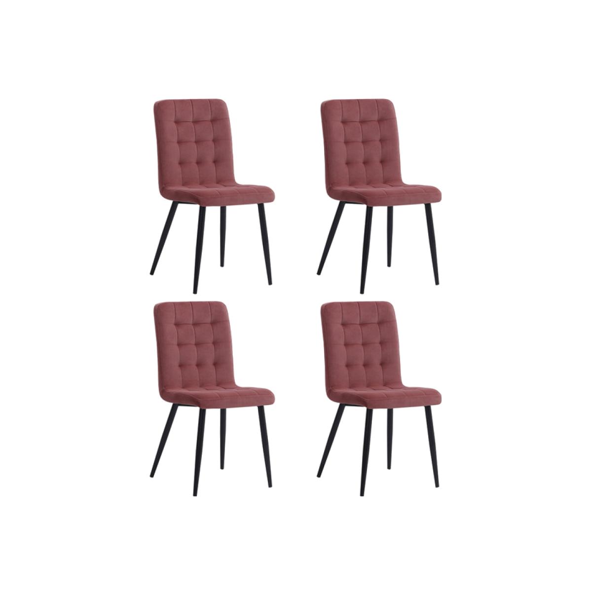Stylish Velvet Dining Chair Set Of 4 - Pink – image 1