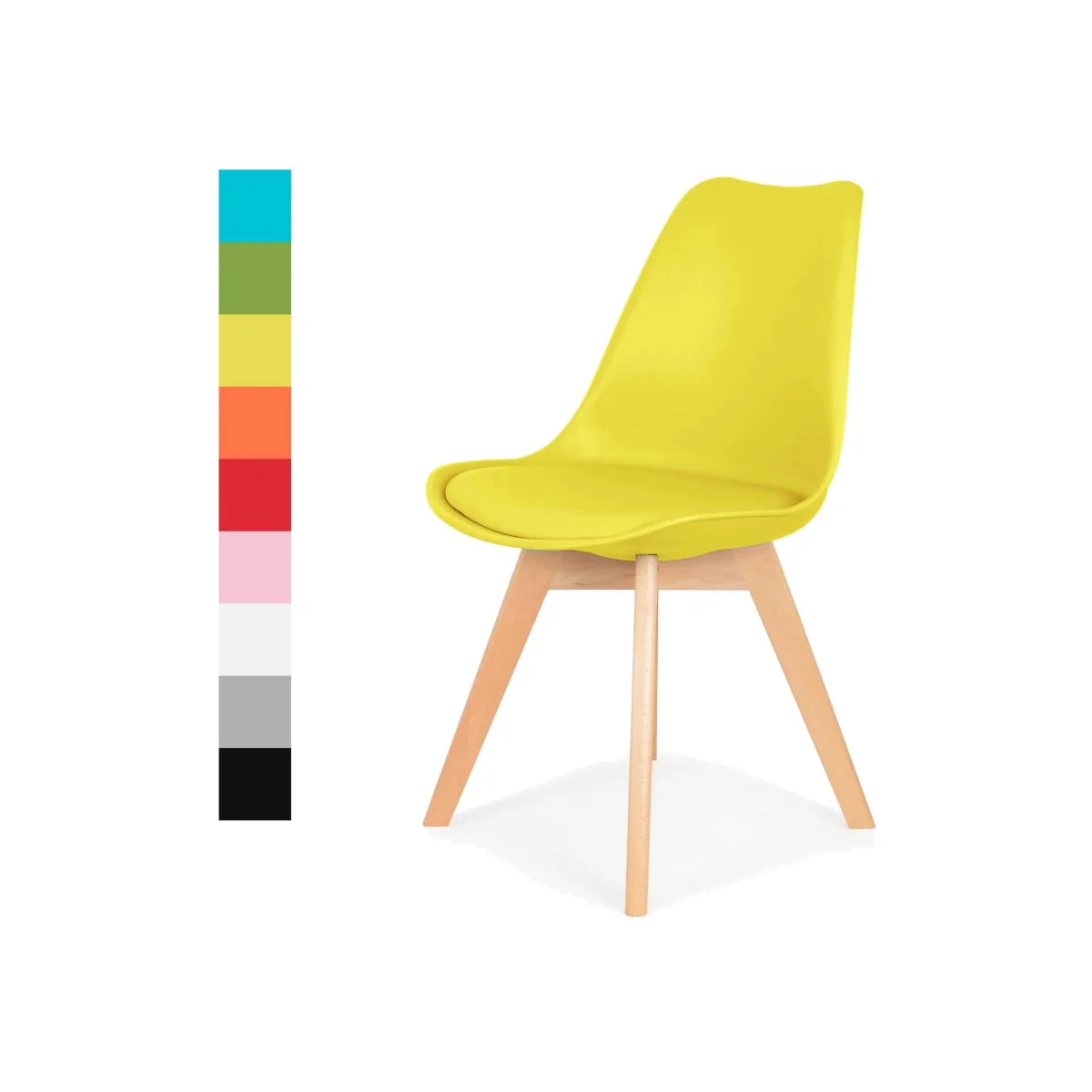 Dining Chair with Wooden Legs(Blue Chair 1) - Yellow / 1 – image 1