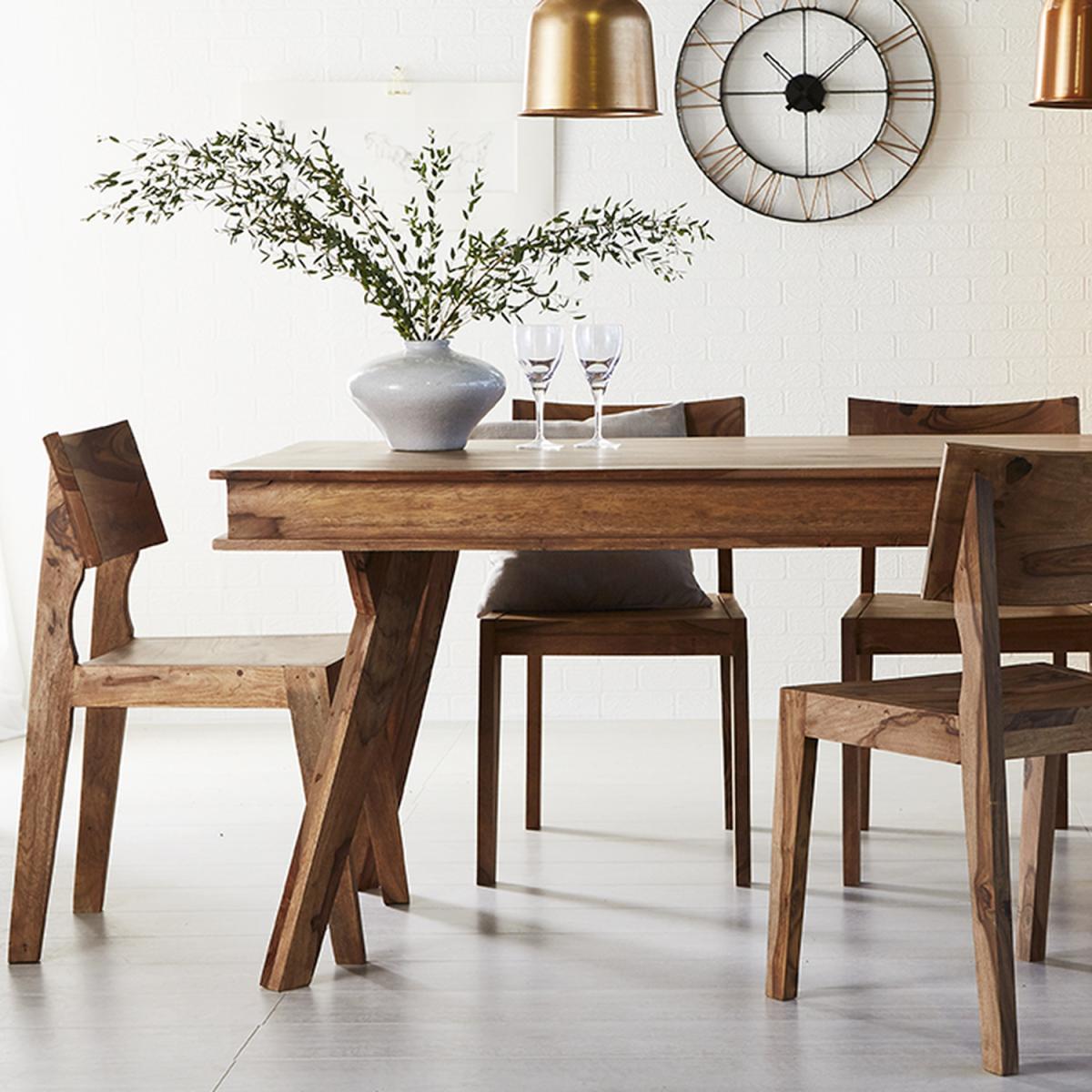 Indus Sheesham Solid Wood Chairs Set of 2 Dining Room Furniture - Brown – image 1