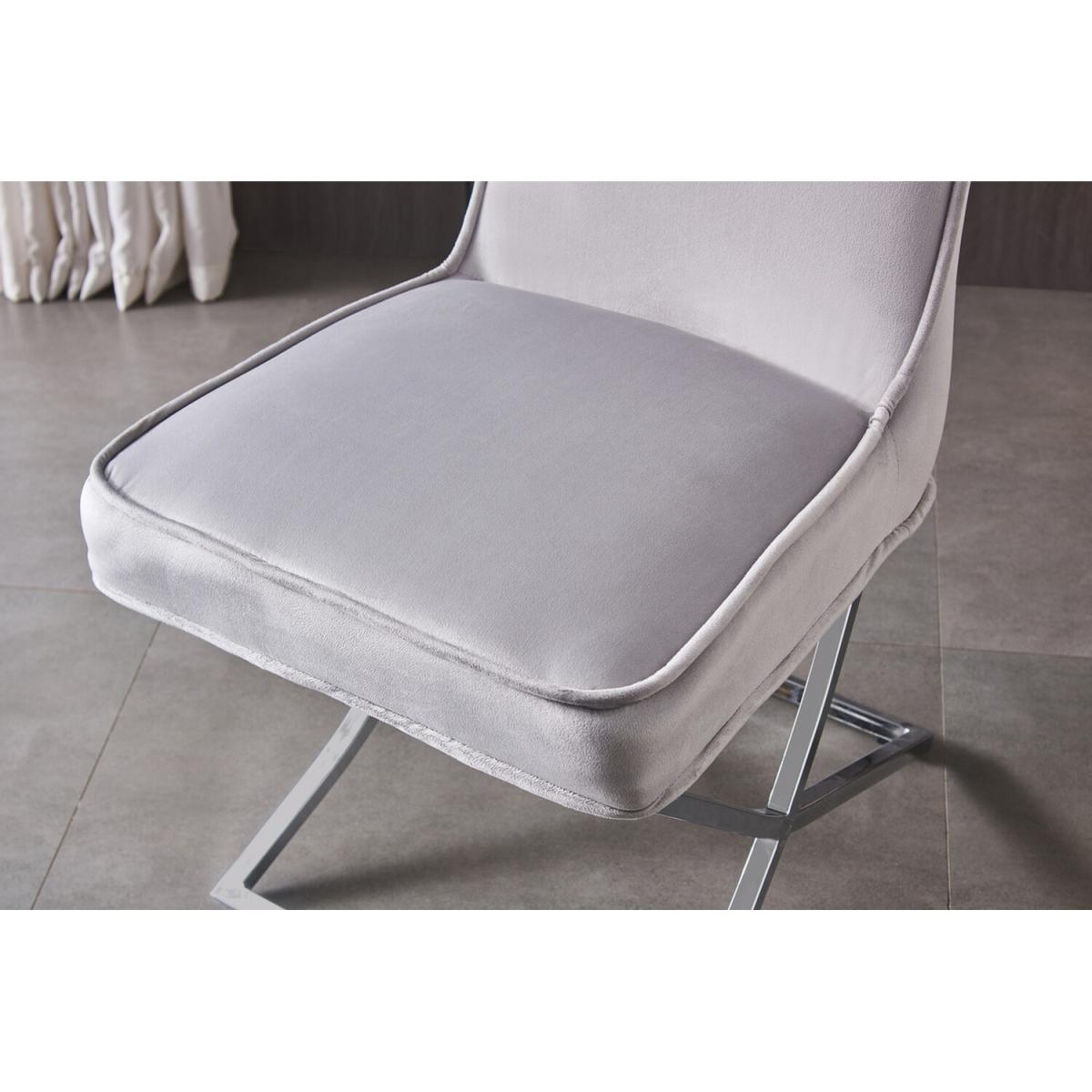 Trafalgar Lux Velvet Dining Chair Set of 4 - Light Grey – image 5