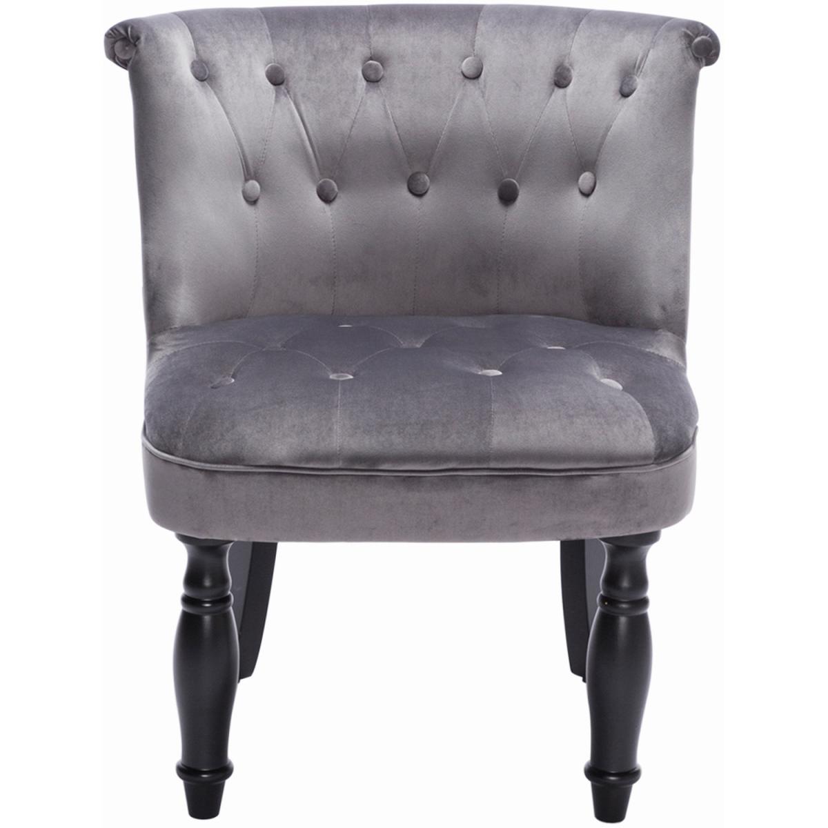 Velvet Classic Dining Chair - Grey – image 2