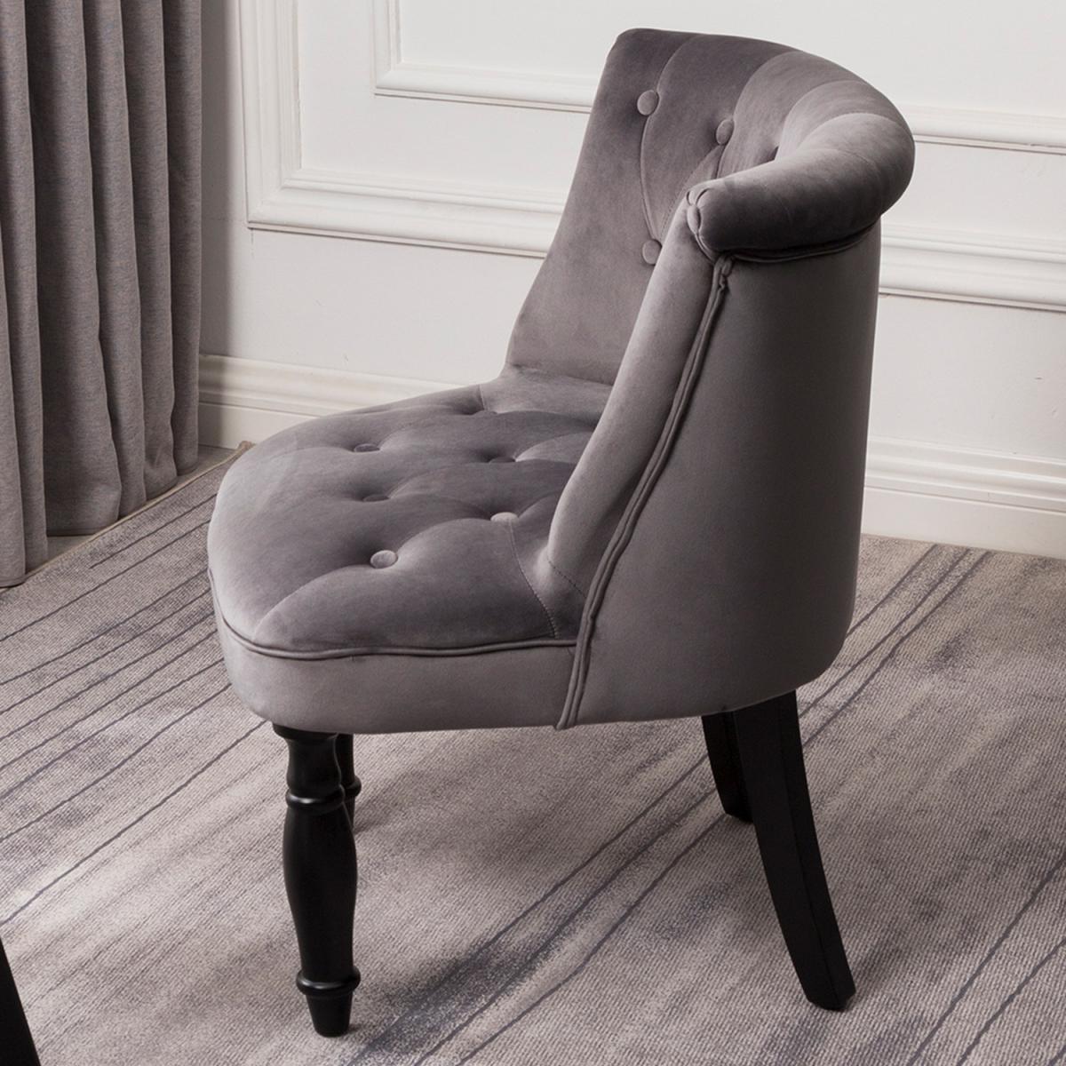 Velvet Classic Dining Chair - Grey – image 3