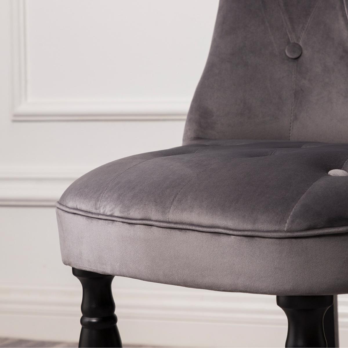 Velvet Classic Dining Chair - Grey – image 5