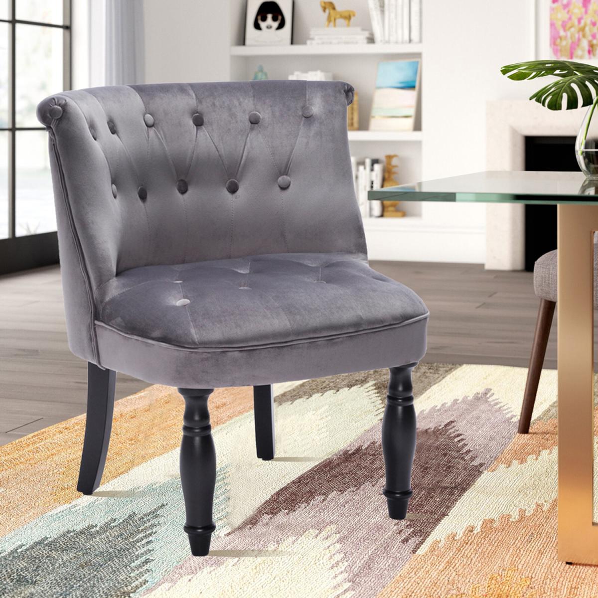 Velvet Classic Dining Chair - Grey – image 7