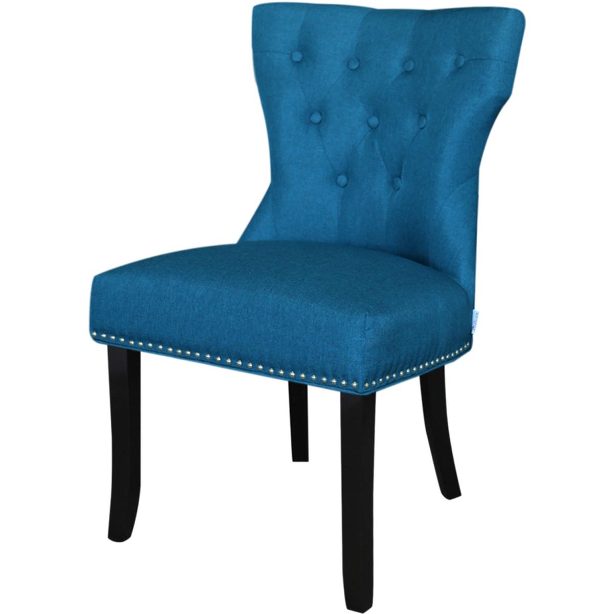 Blue Linen Dining Chair Set of 2 - Blue – image 4