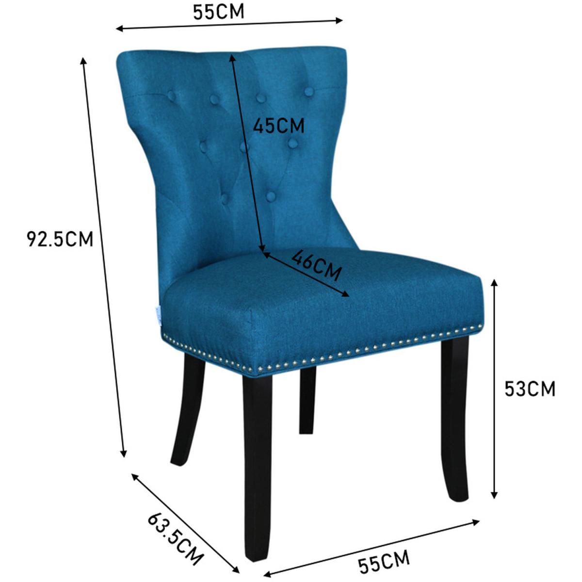 Blue Linen Dining Chair Set of 2 - Blue – image 5