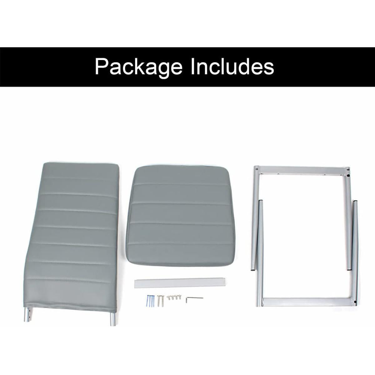 Dripex 4 White PU Leather Dining Chairs Set - Grey – image 2