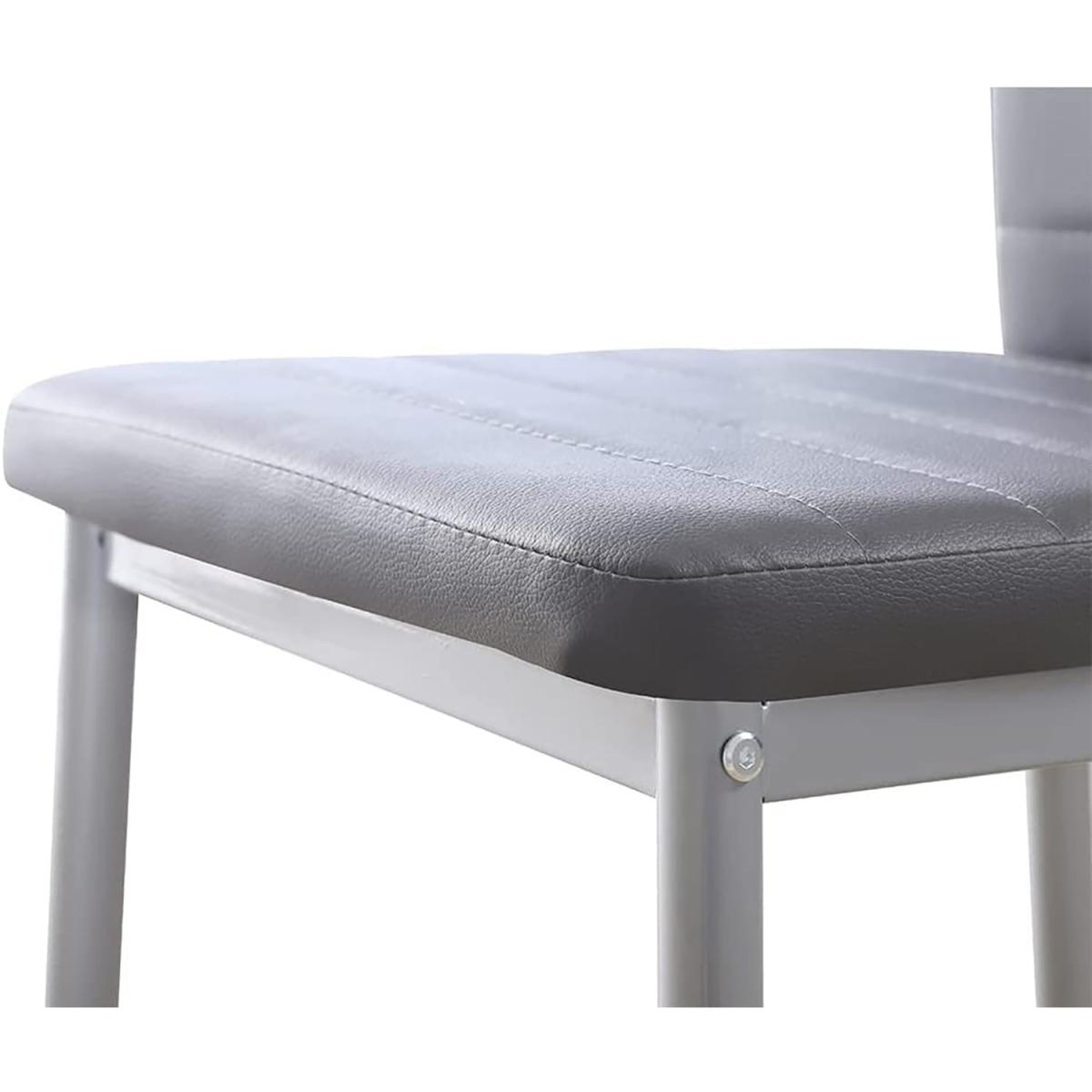 Dripex 4 White PU Leather Dining Chairs Set - Grey – image 5