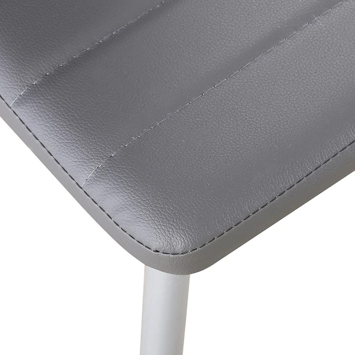 Dripex 4 White PU Leather Dining Chairs Set - Grey – image 7