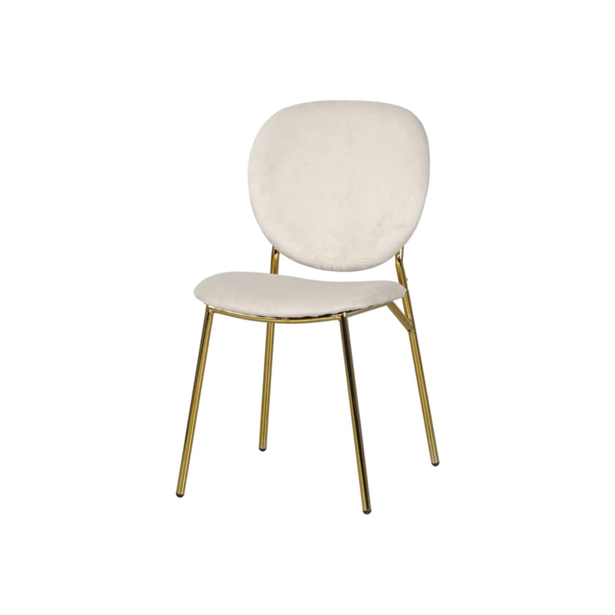 Ivy Upholstered Velvet Kitchen Dining Chair With Gold Legs - Taupe