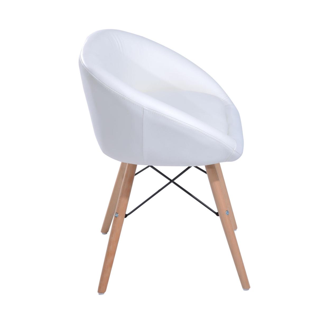 Faux Leather Modern Dining Chair - White – image 7