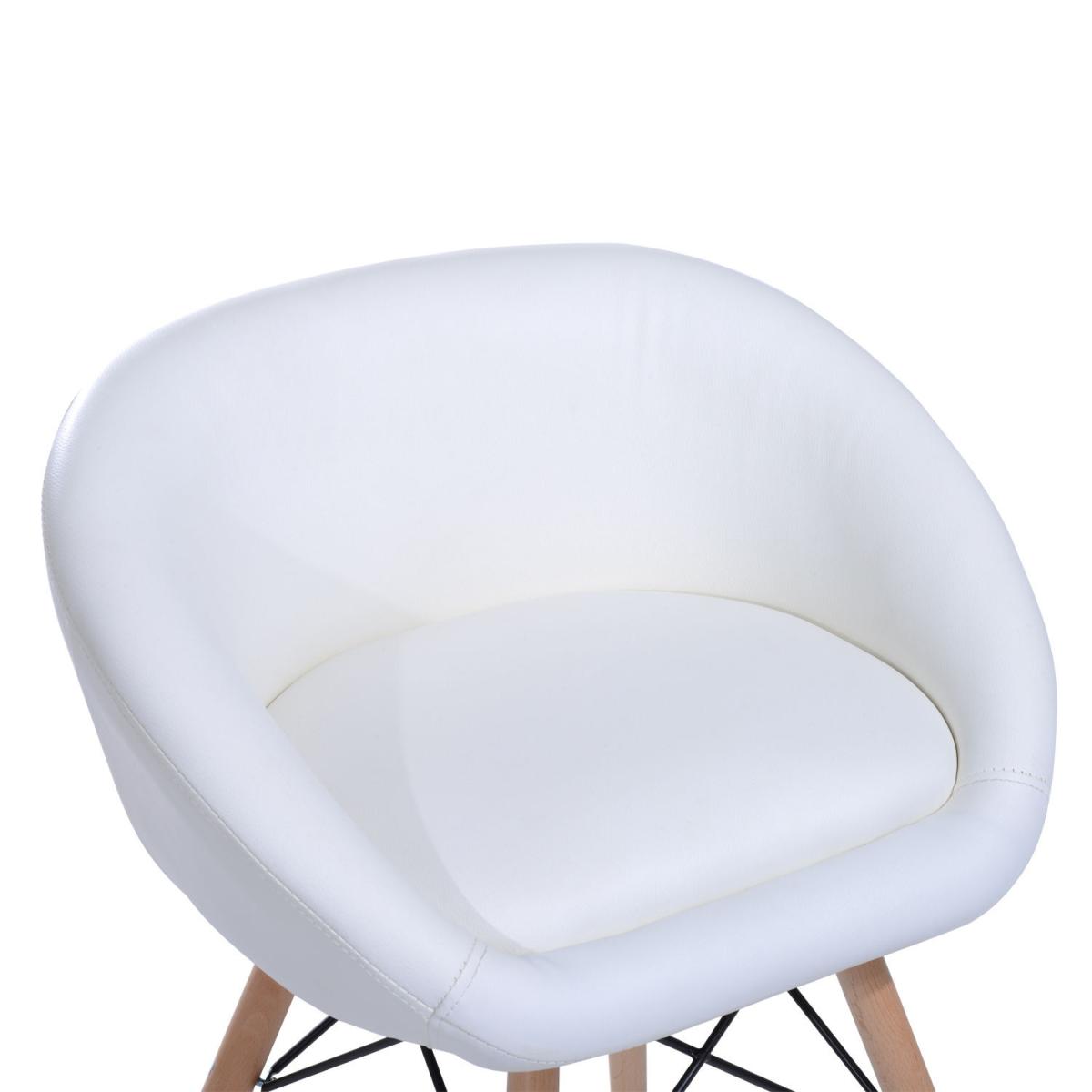 Faux Leather Modern Dining Chair - White – image 8