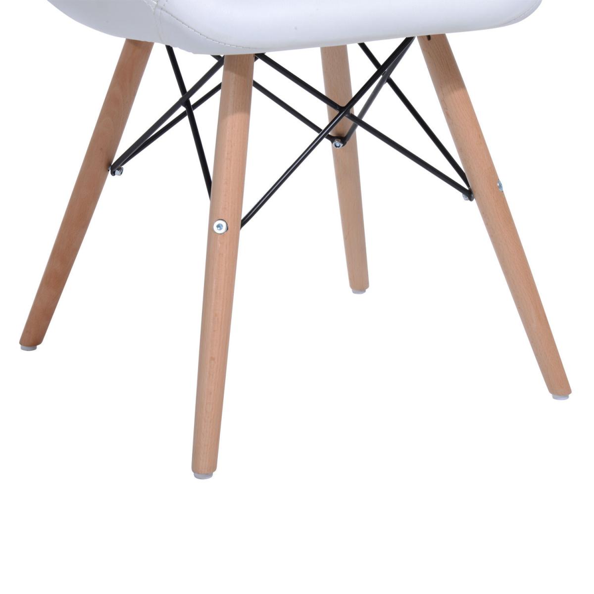 Faux Leather Modern Dining Chair - White – image 10