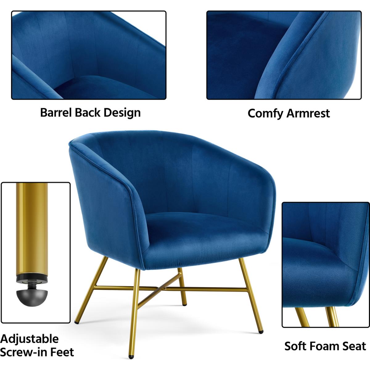 Barrel Contemporary Dining Chair - Dark Blue – image 3