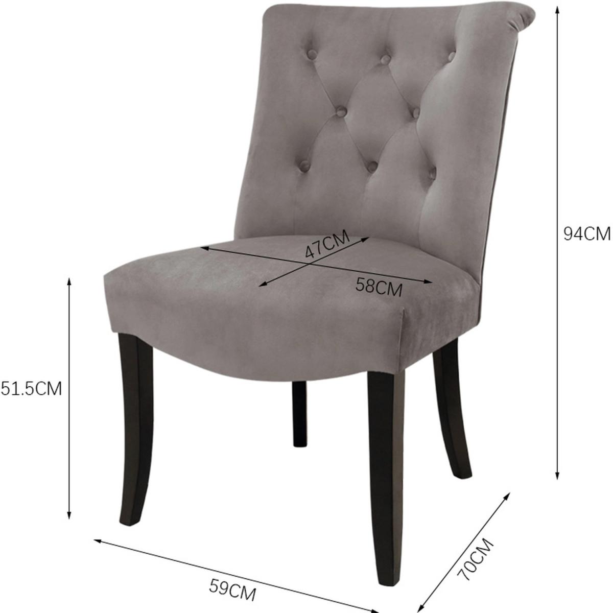 Velvet Dining Chair Sets of 2 - Grey – image 7