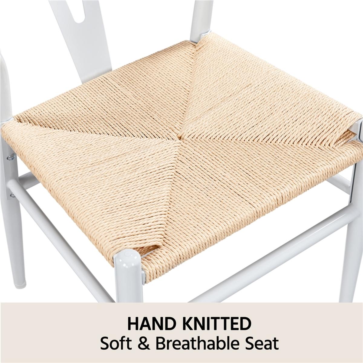 Set of 2 Metal Dining Chair - White – image 3