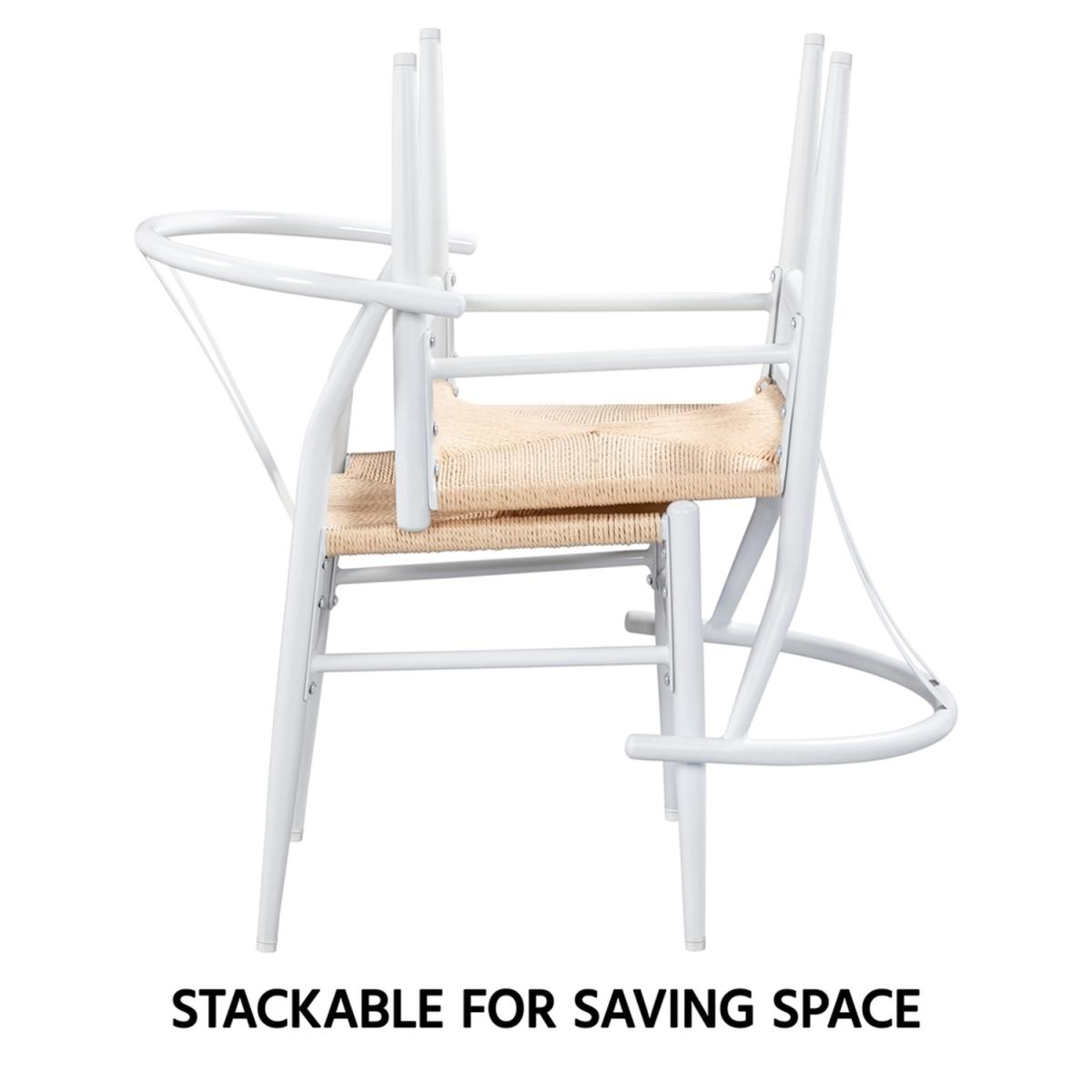 Set of 2 Metal Dining Chair - White – image 5