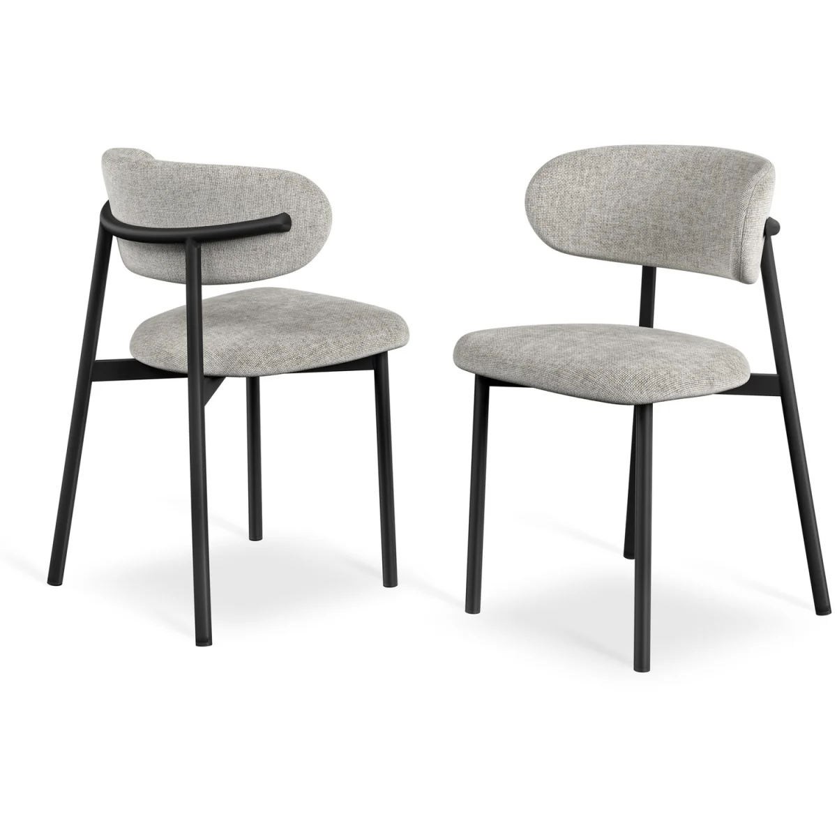 Myla Linen Upholstered Dining Chairs Set of 4 - Grey – image 4