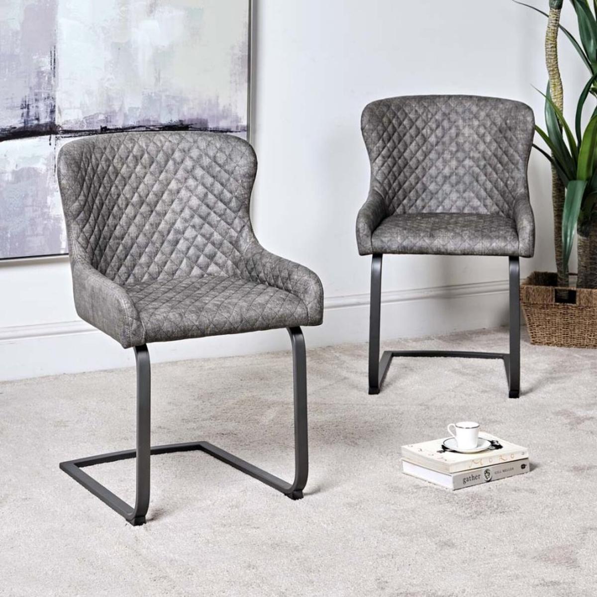 Industrial Cantilever Dining Chair - Grey – image 1