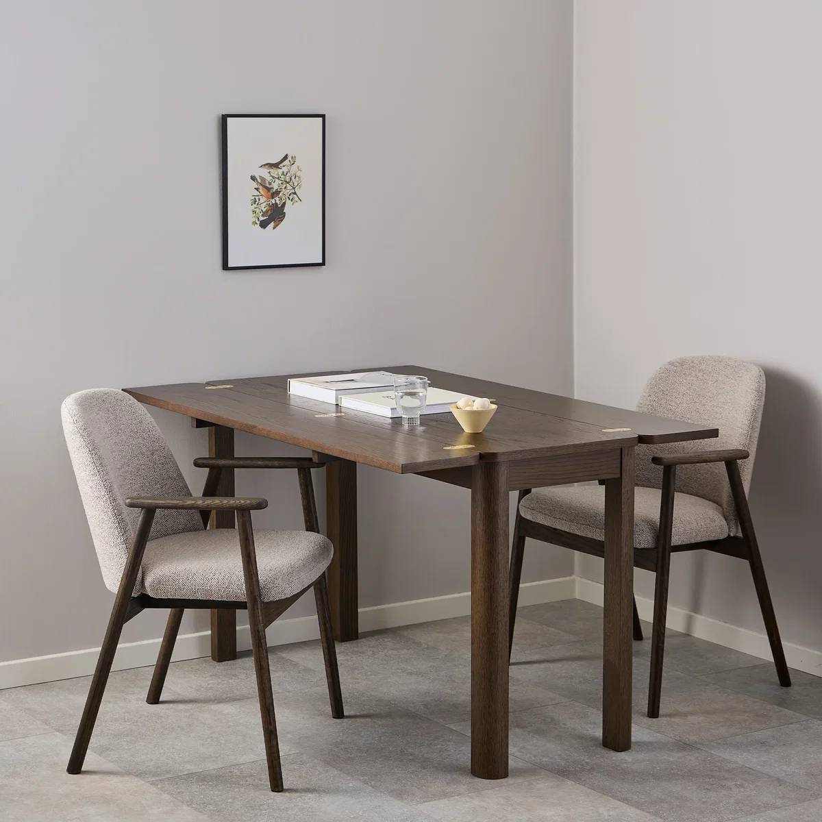 Leo Dining Chairs With Armrest in Monza Fabric Beige Set of 2 - Beige – image 6