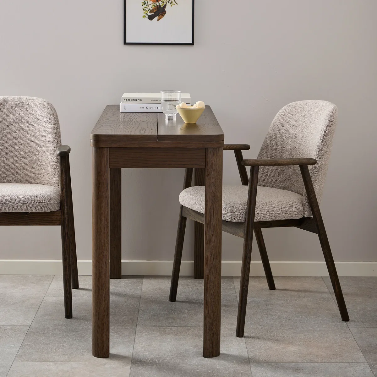 Leo Dining Chairs With Armrest in Monza Fabric Beige Set of 2 - Beige – image 7