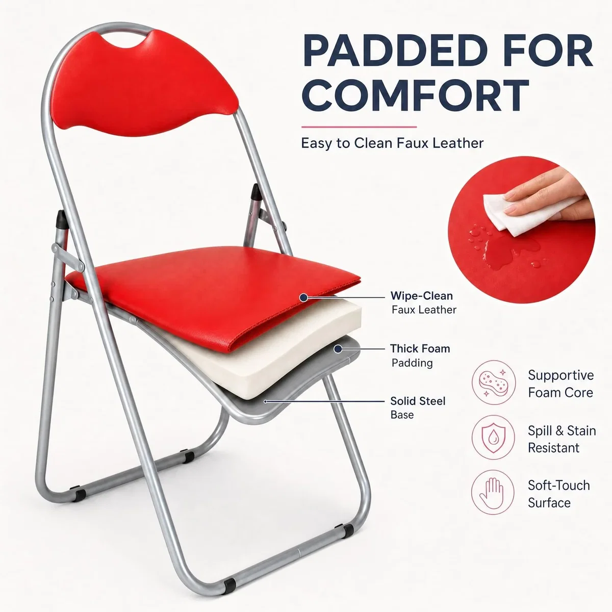 Candy Folding Dining Chair - Red / 4 – image 4