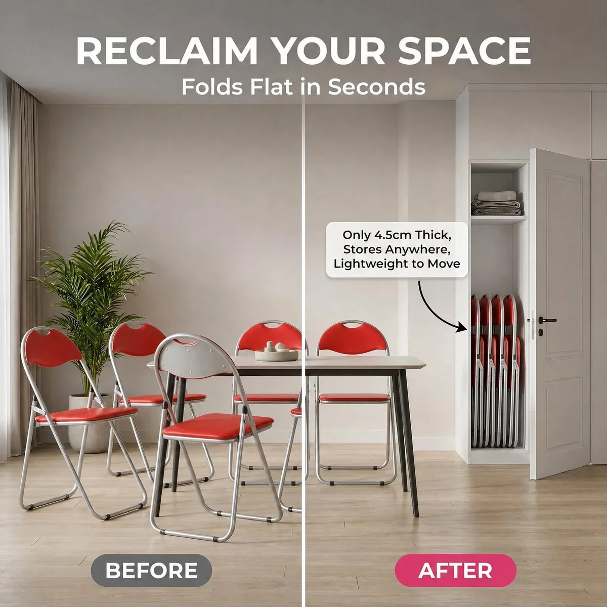 Candy Folding Dining Chair - Red / 4 – image 6