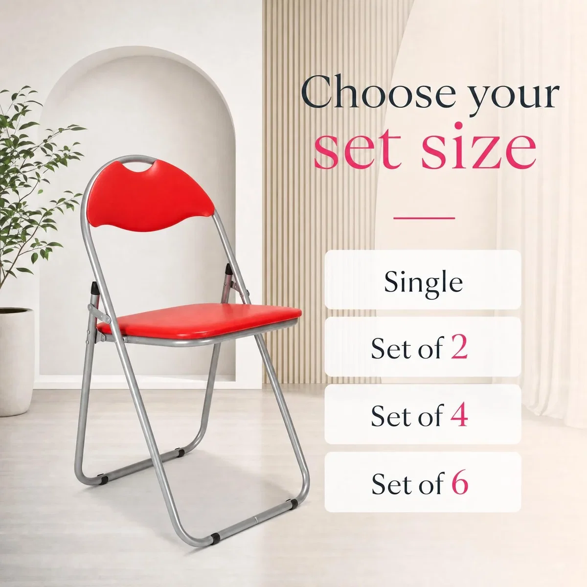 Candy Folding Dining Chair - Red / 4 – image 9