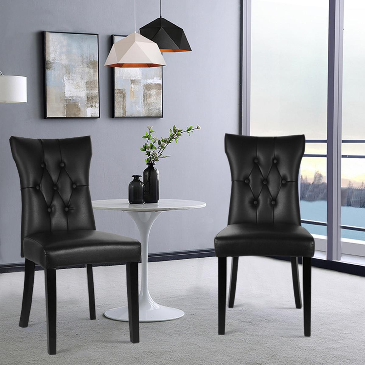 Leather Dining Chairs - Black – image 3