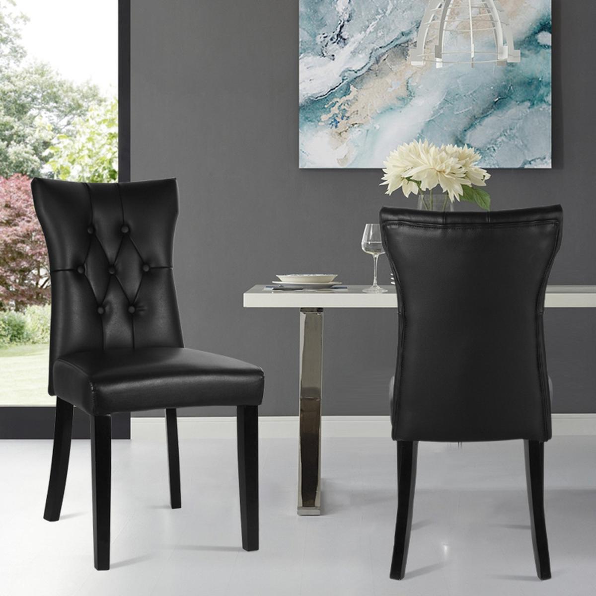 Leather Dining Chairs - Black – image 7