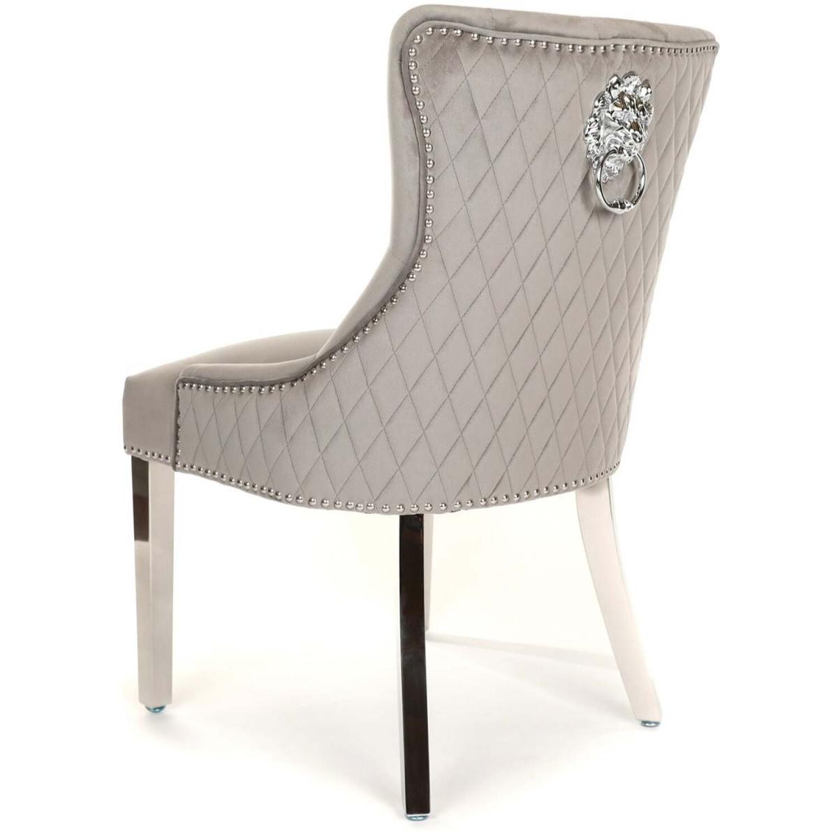 Light Grey Velvet Simone Dining Chair  - Light Grey – image 5