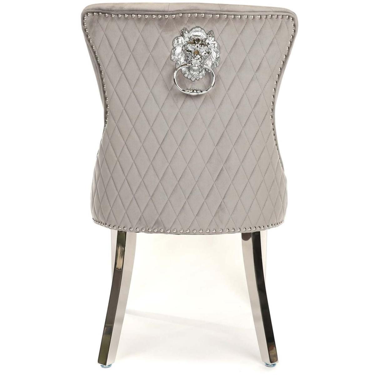 Light Grey Velvet Simone Dining Chair  - Light Grey – image 6