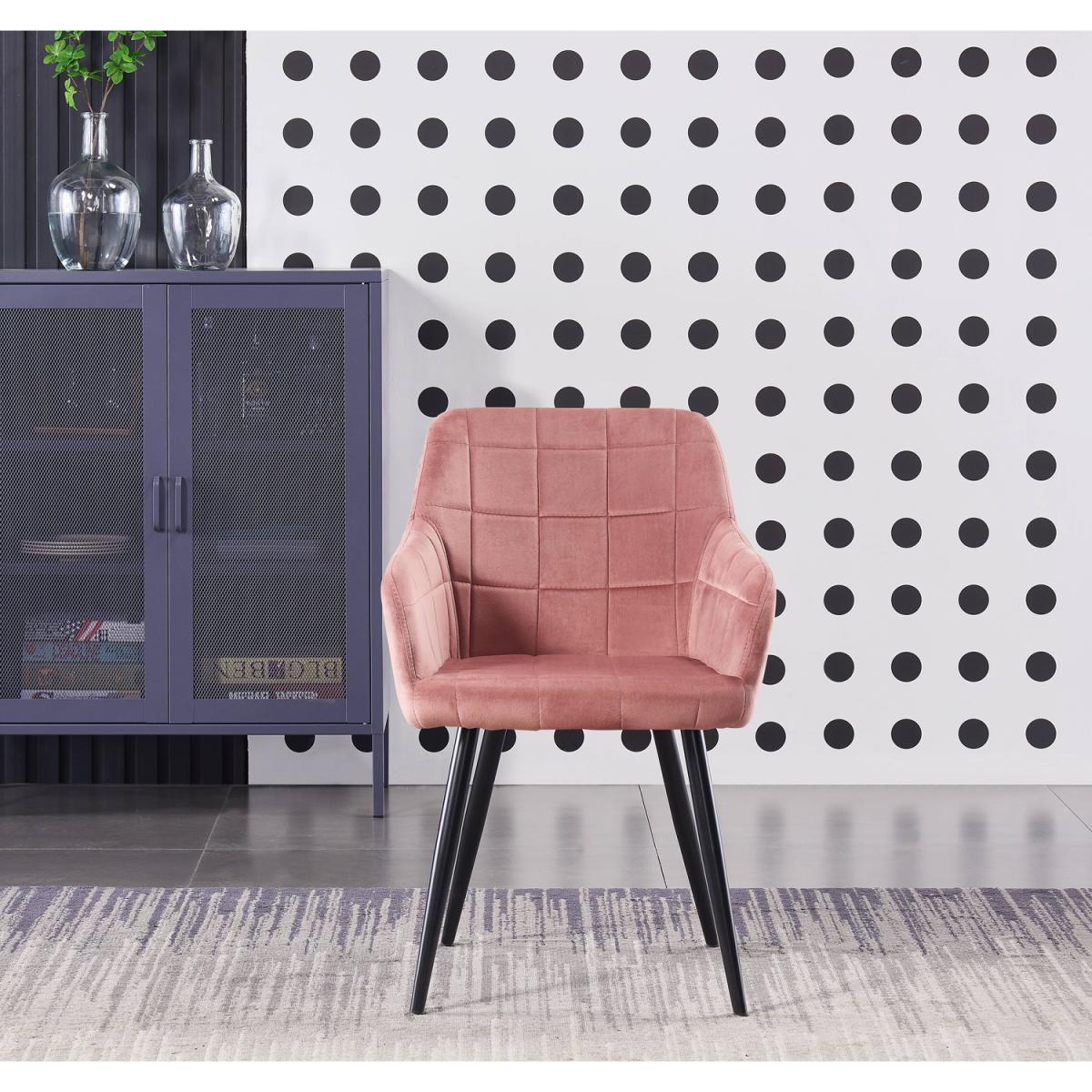 Camden Velvet Dining Chair Set of 4 - Pink – image 4