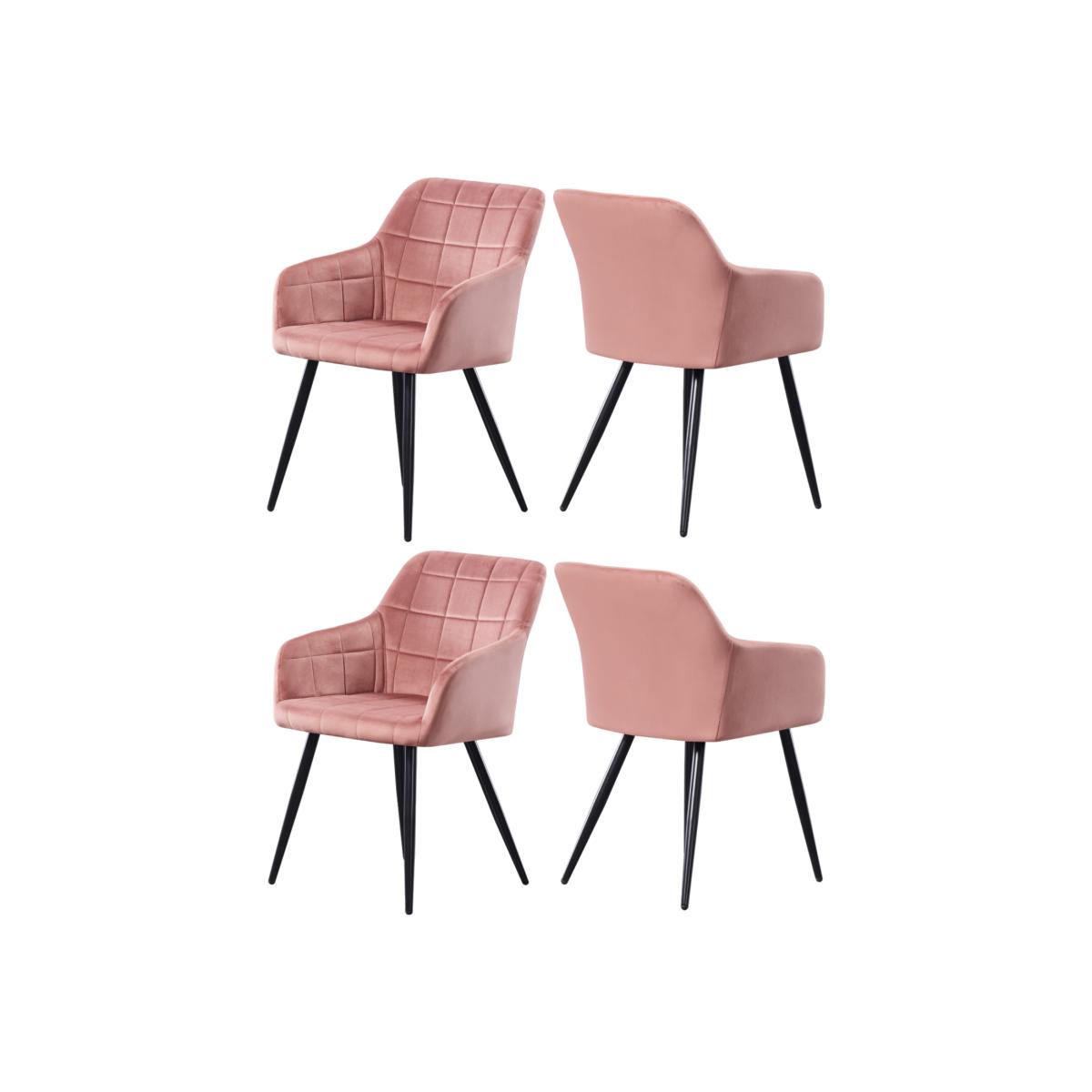 Camden Velvet Dining Chair Set of 4 - Pink – image 1