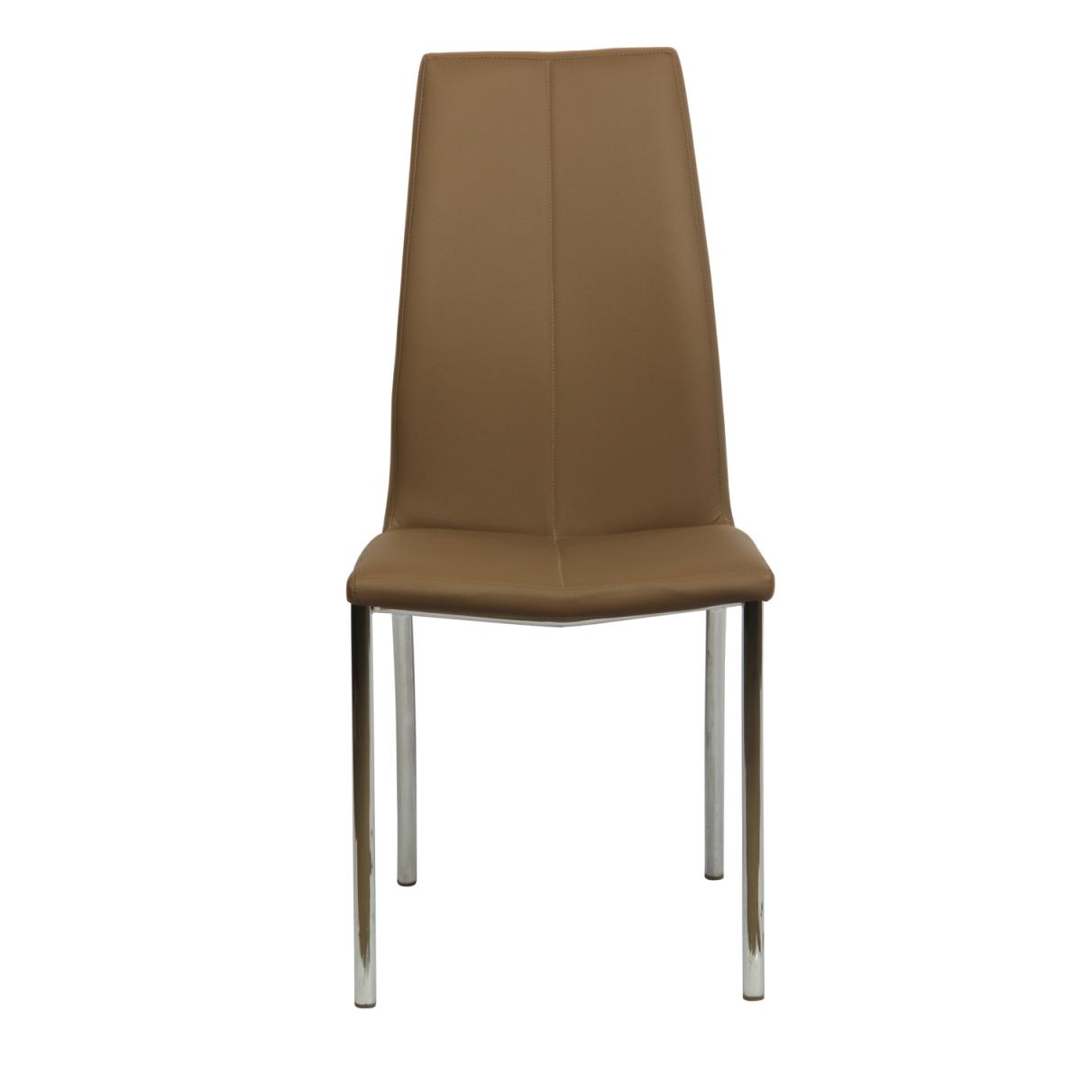 Single Adela Faux Leather Dining Chair - Taupe – image 2