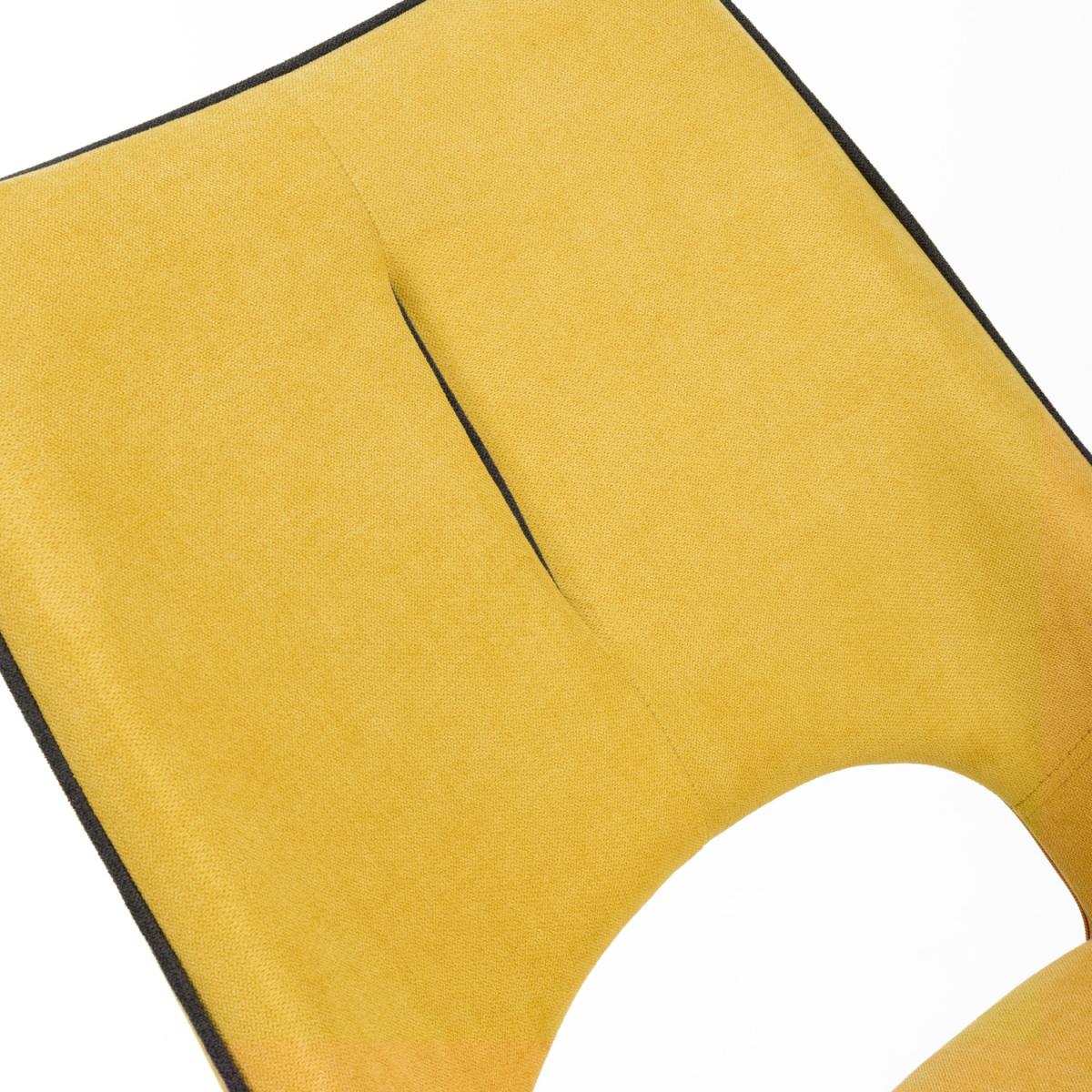 Pair of Lima Chenille Effect Dining Chairs - Yellow – image 6