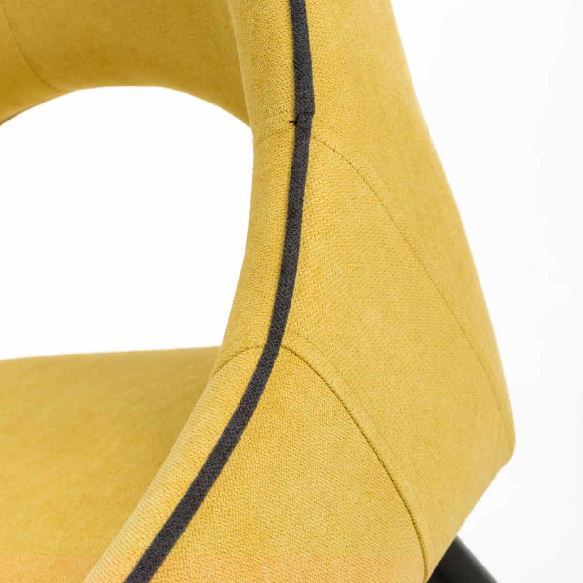 Pair of Lima Chenille Effect Dining Chairs - Yellow – image 8