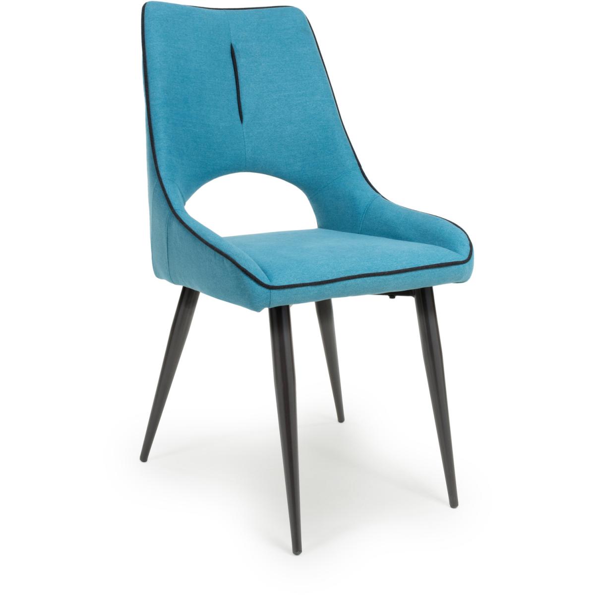 Pair of Lima Chenille Effect Dining Chairs - Yellow – image 9