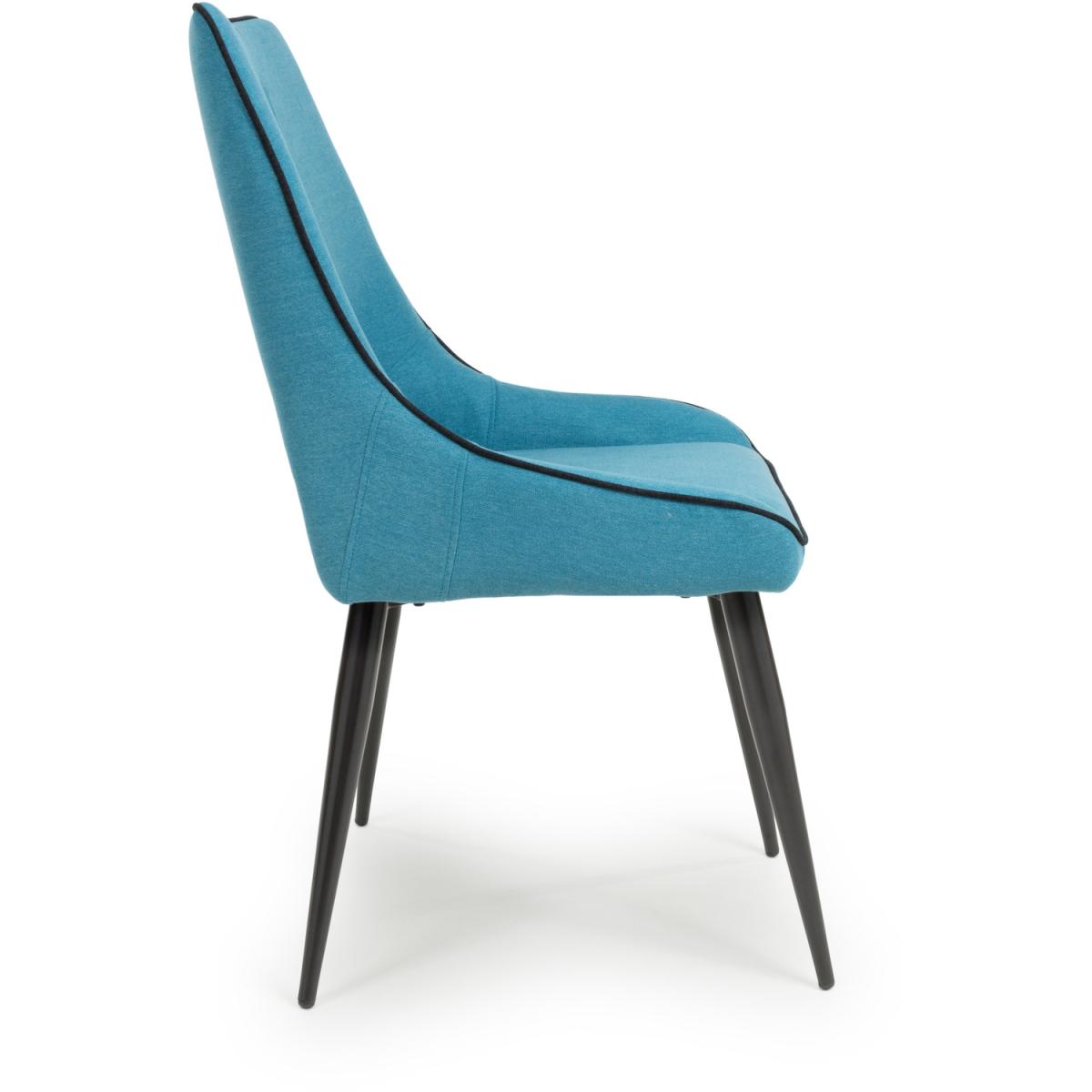 Pair of Lima Chenille Effect Dining Chairs - Yellow – image 10