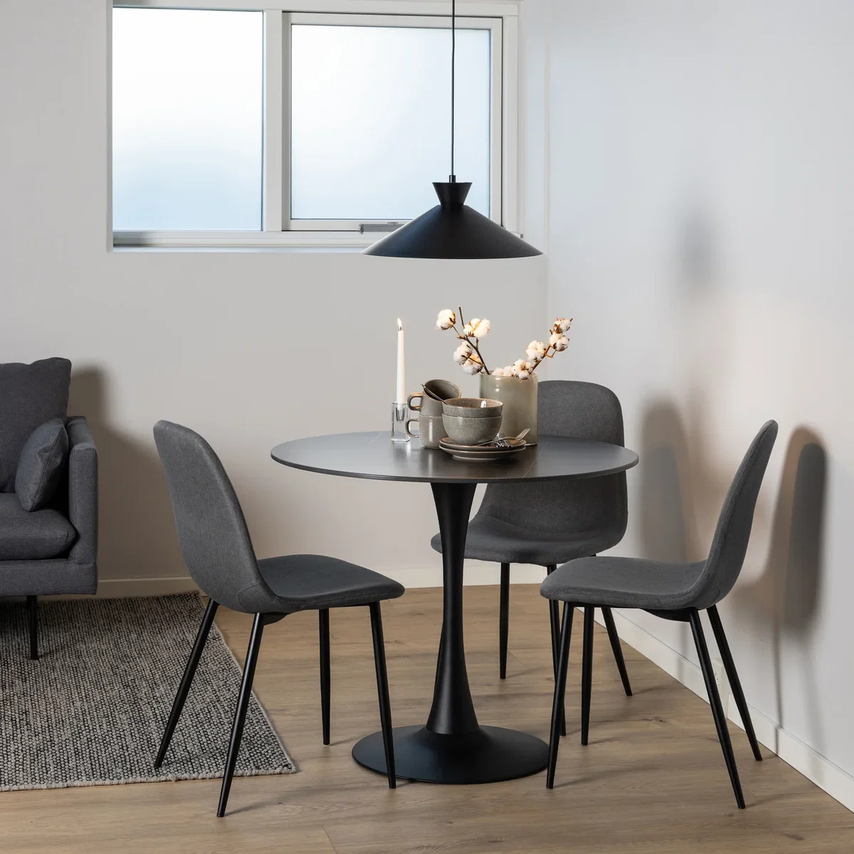 Celia Dining Chair in Light Grey Set of 4 - Light Grey – image 7