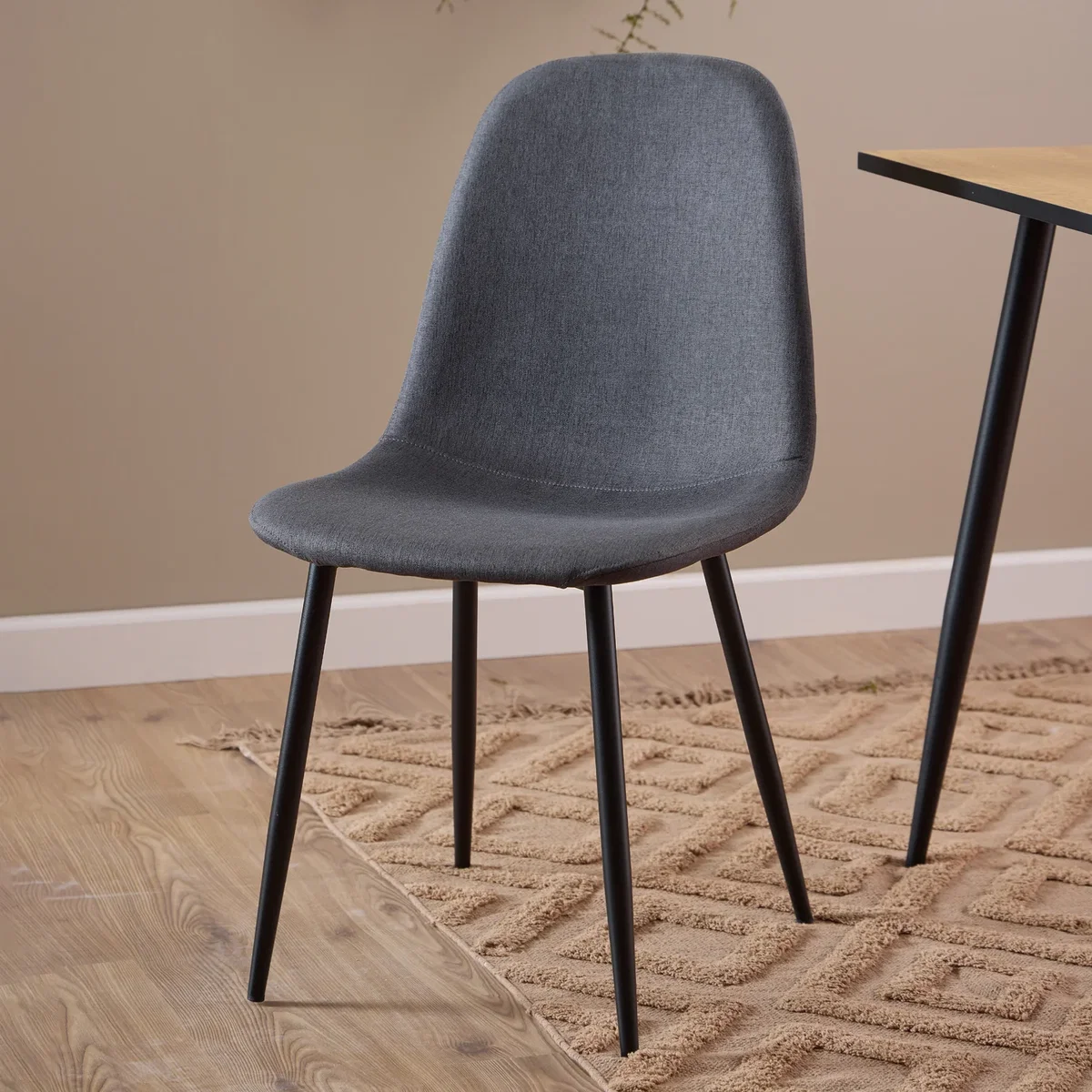 Celia Dining Chair in Light Grey Set of 4 - Light Grey – image 8