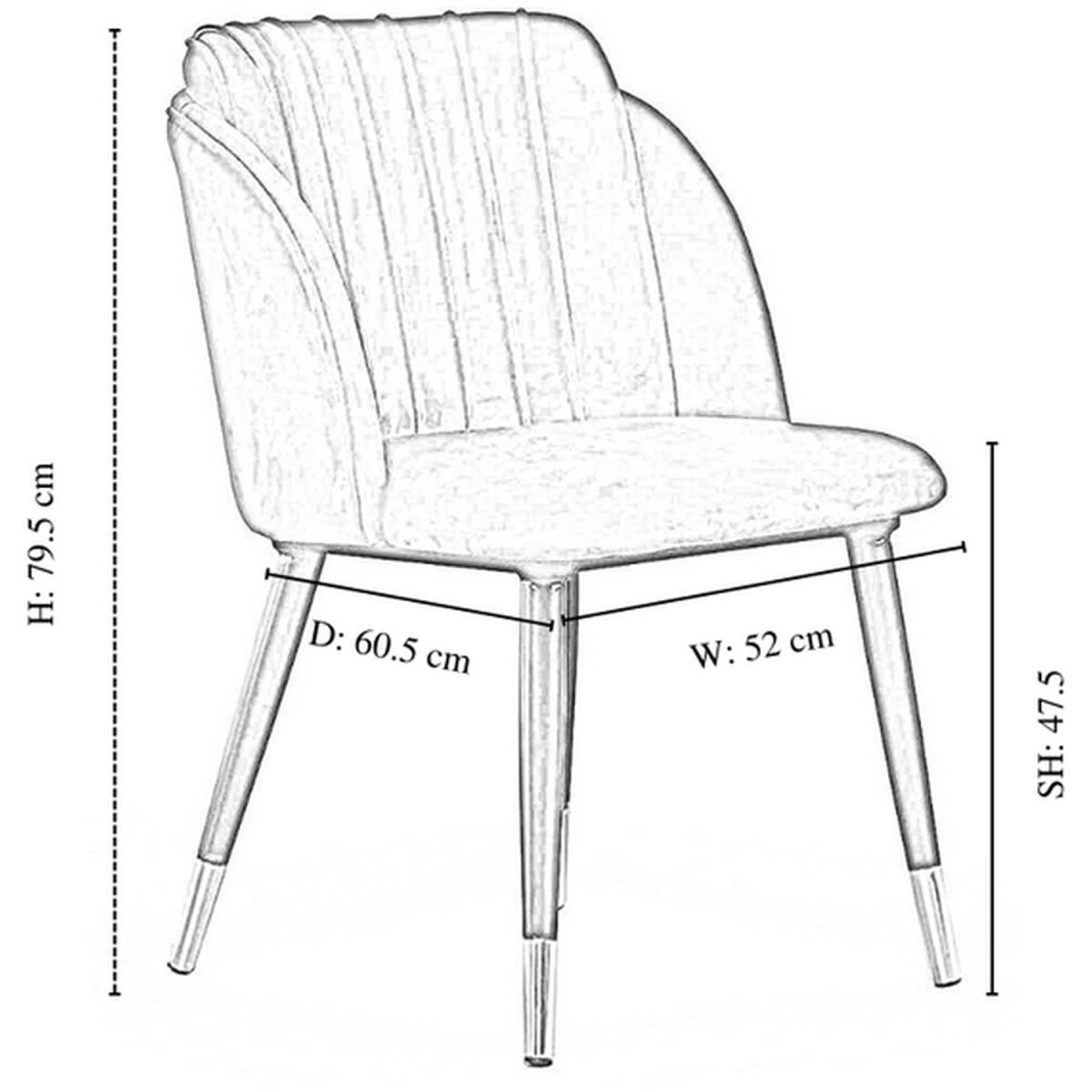 Milano Velvet Dining Chairs Set of 2 - Blue - Silver End Caps / Silver End Caps – image 2