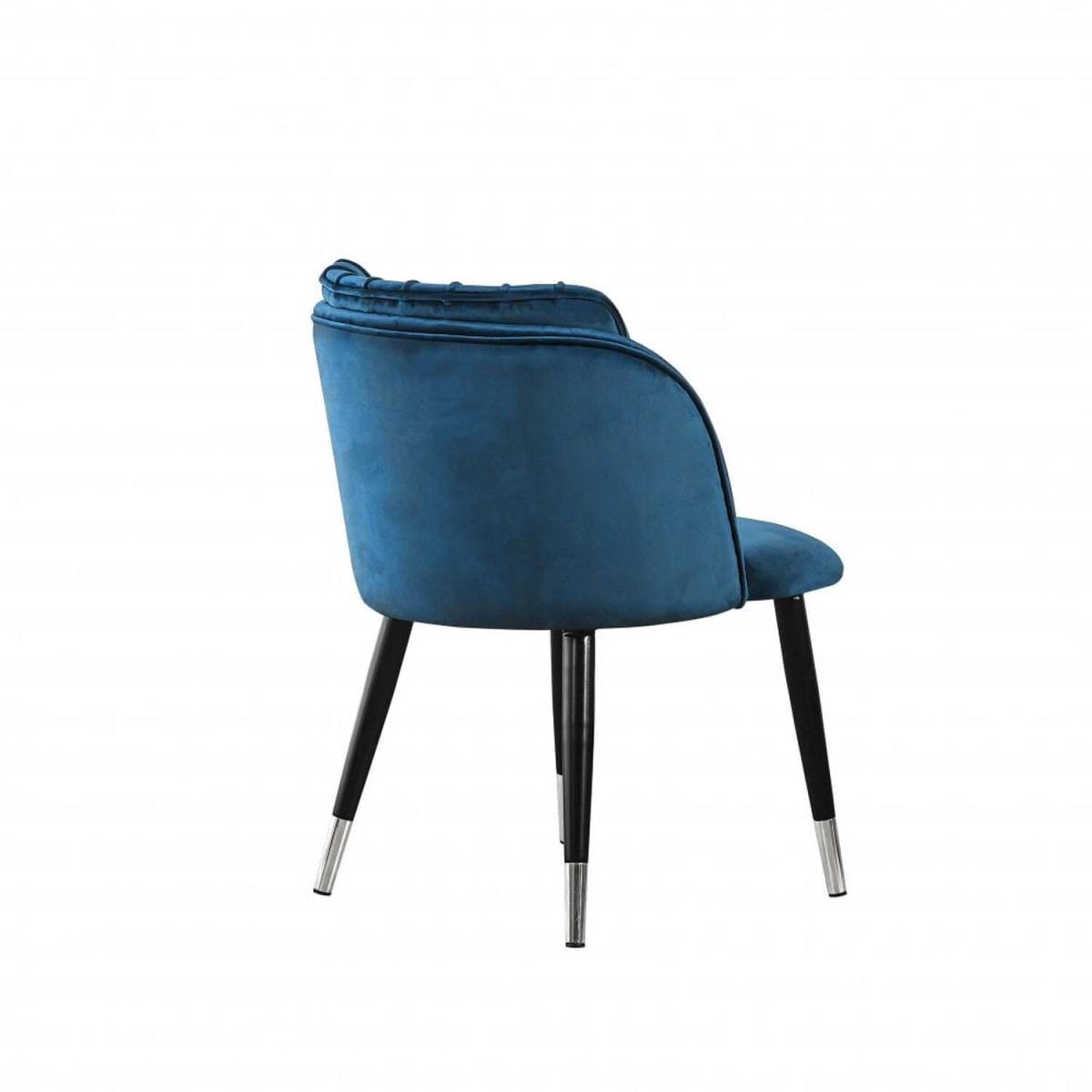 Milano Velvet Dining Chairs Set of 2 - Blue - Silver End Caps / Silver End Caps – image 5