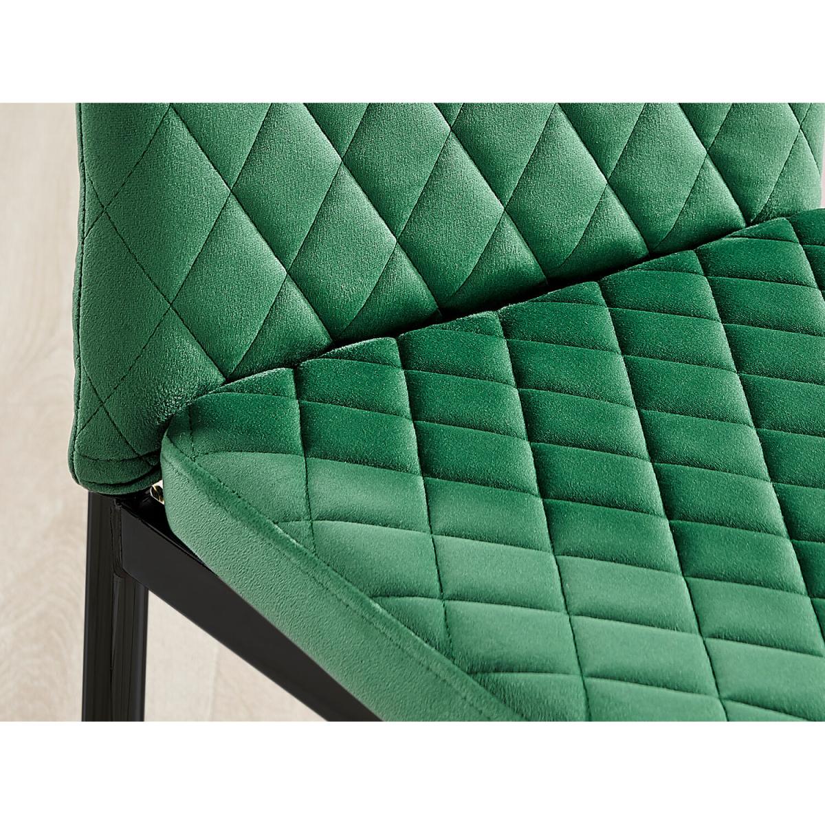 4x Milan Velvet Dining Chair with Black Legs - Green – image 8