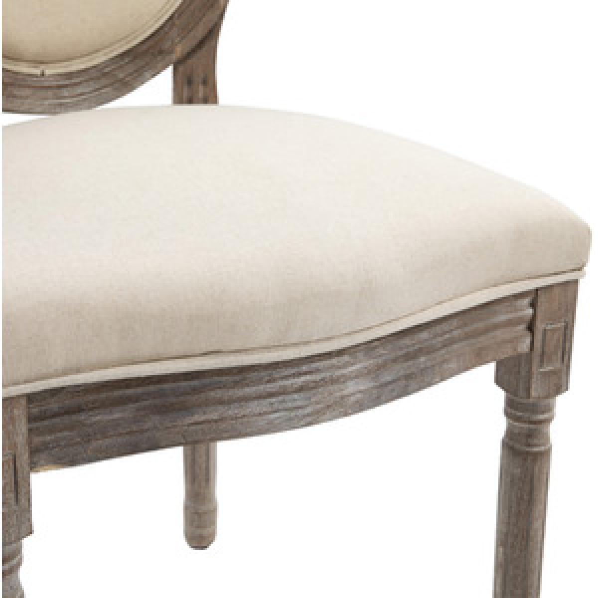 Set of 2 Elegant French Style Dining Chairs with Wooden Frame - Ivory – image 8