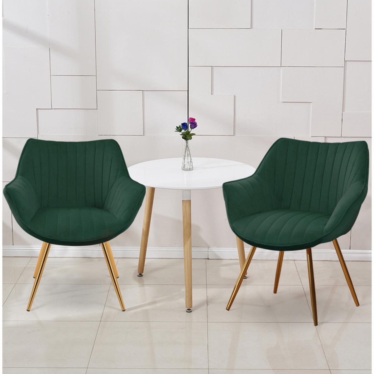 Velvet Accent Dining Chair Set Of 2 - Green – image 6