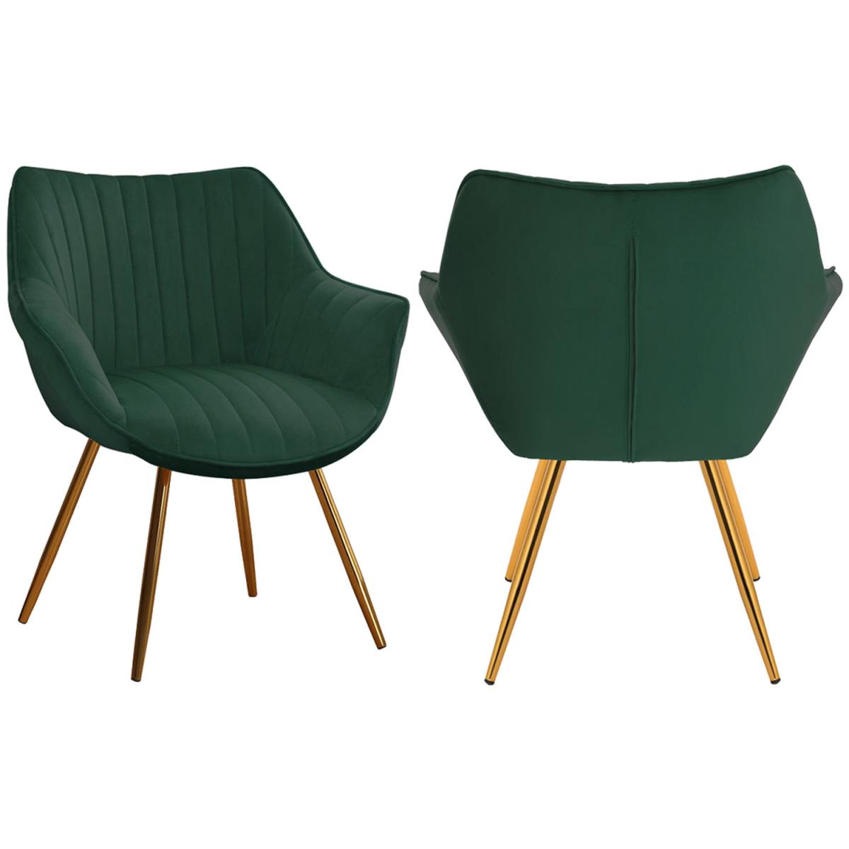 Velvet Accent Dining Chair Set Of 2 - Green – image 7
