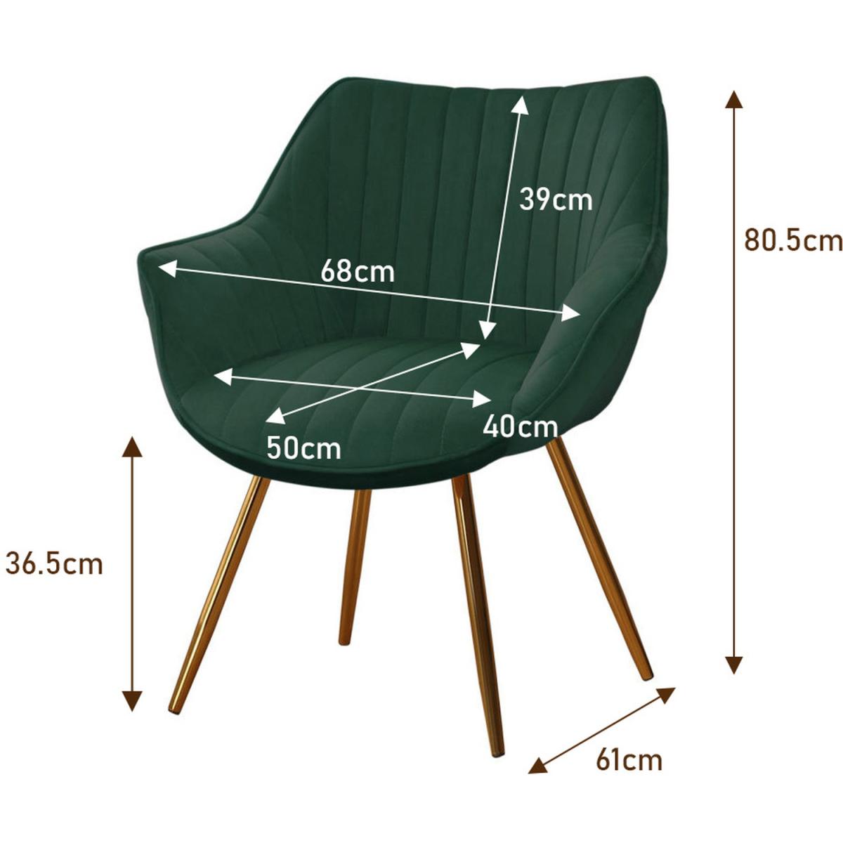 Velvet Accent Dining Chair Set Of 2 - Green – image 8